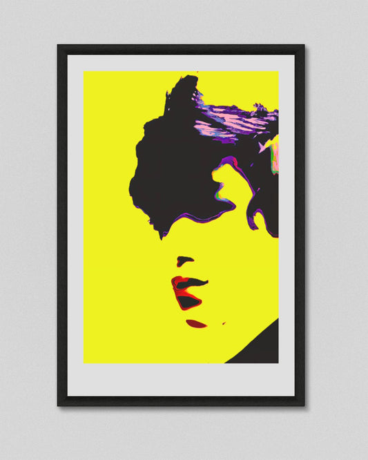 Acid yellow hyper-saturated abstract portrait archival fine art print by Alex Birch